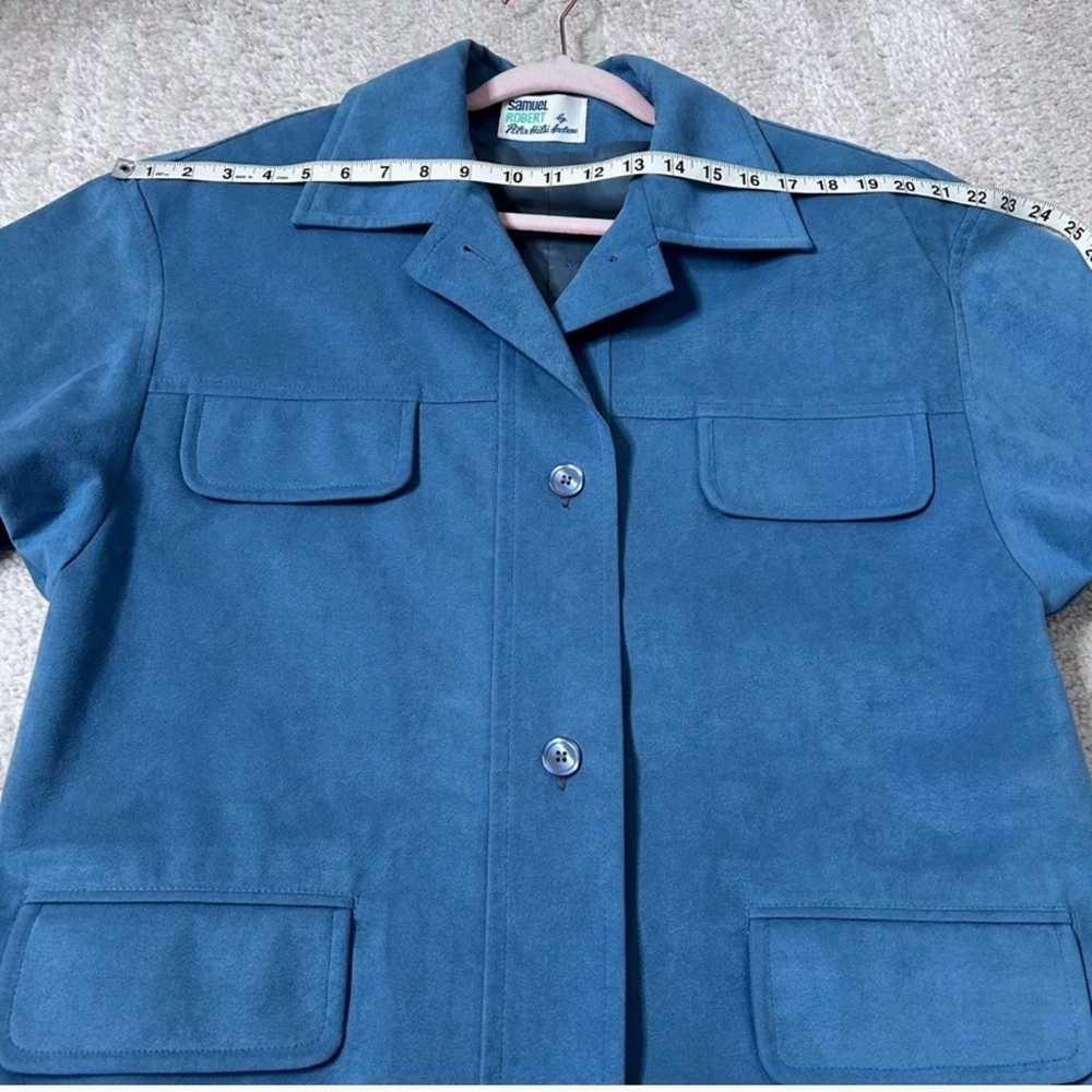 VNTG Samuel Robert Dust Blue Chore Coat Driving Coat Ultra Suede Size 12 - Picture 6 of 13